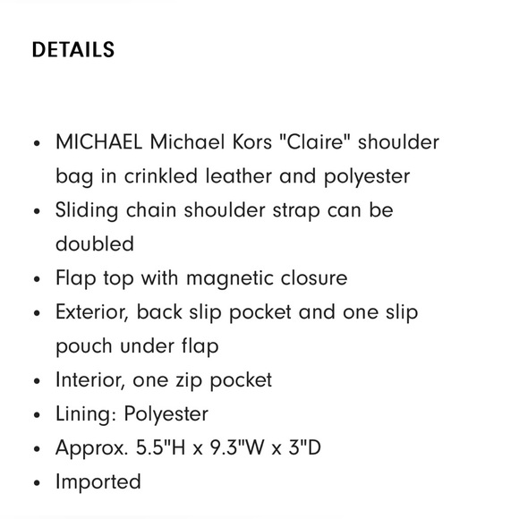 *NWT*MICHAEL Michael Kors Claire Flap Leather Shoulder Bag - Picture 5 of 5